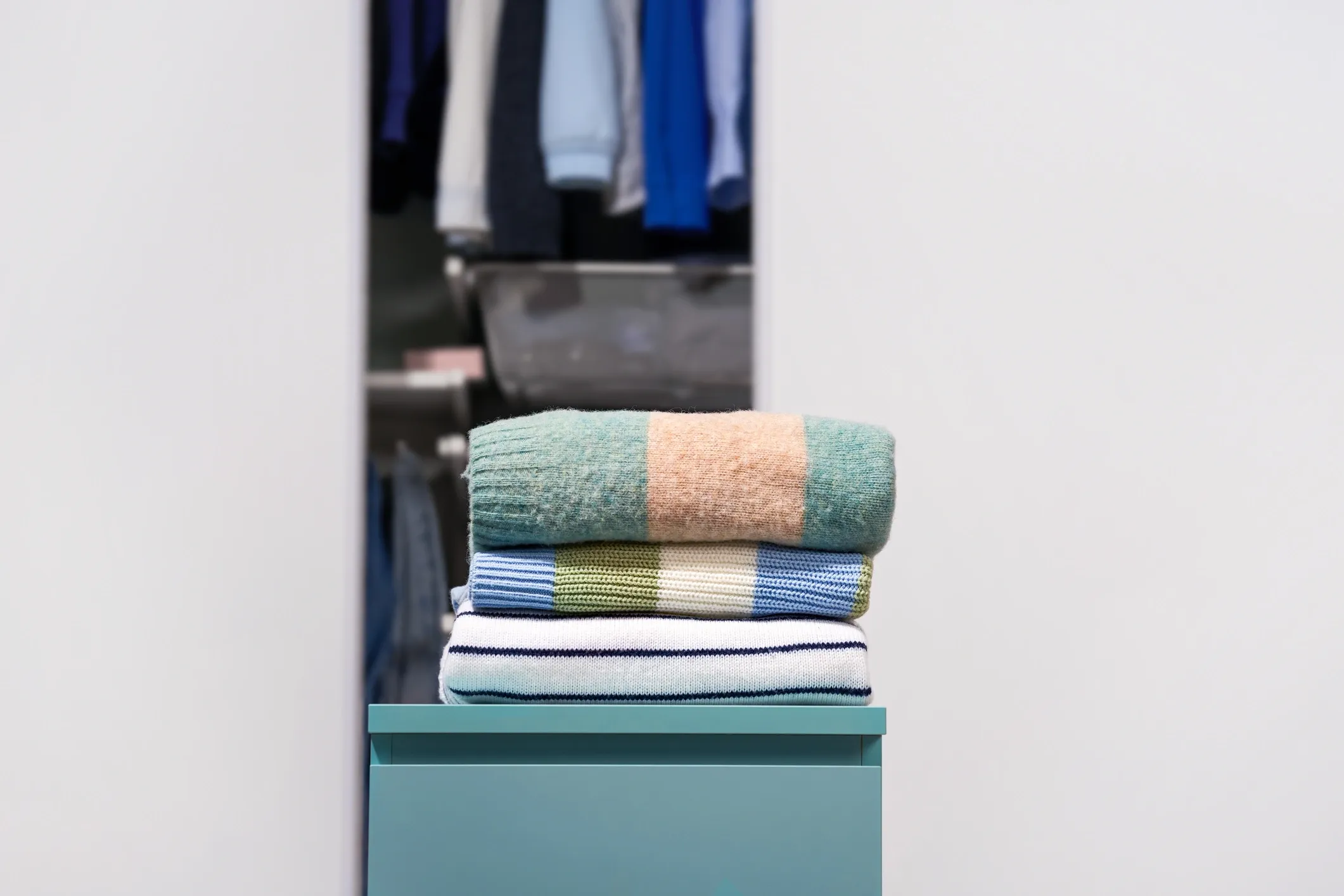 Neatly folded everyday laundry ready for return